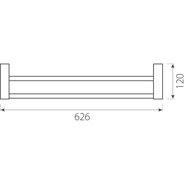 Towel rail double - 600mm