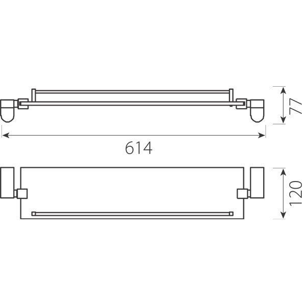 Glass shelf - 460mm