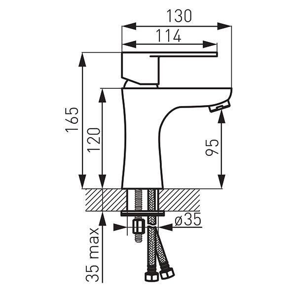 Algeo Black - Standing washbasin mixer