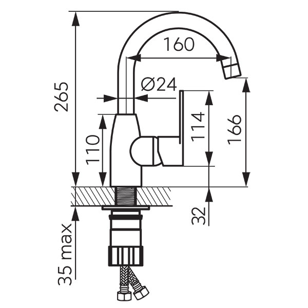 Algeo - standing washbasin mixer with swivel spout