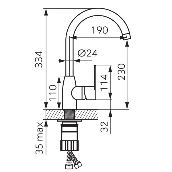 Algeo - Standing sink mixer