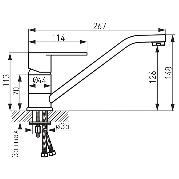Algeo - Standing sink mixer, chrome