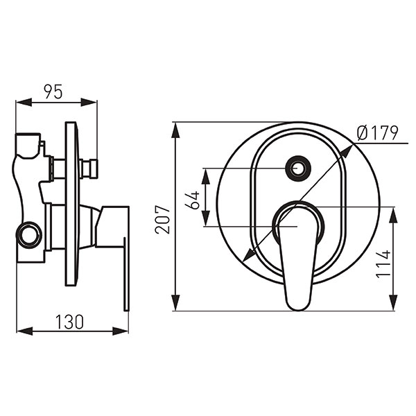 Algeo - wall mounted shower mixer