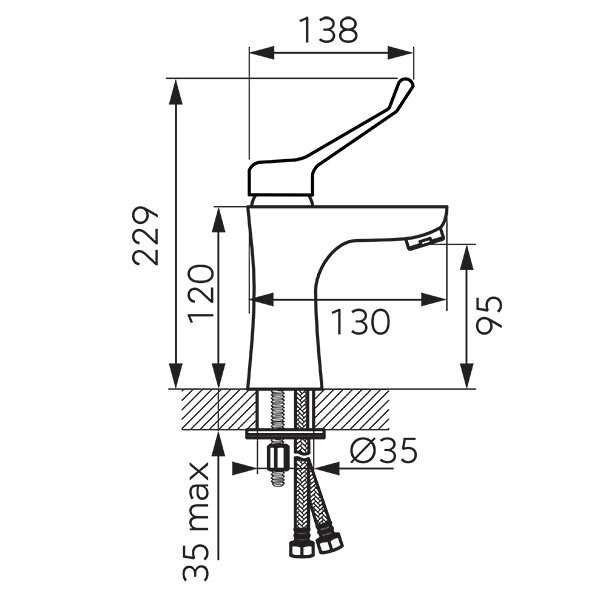 Algeo Medico - standing washbasin mixer