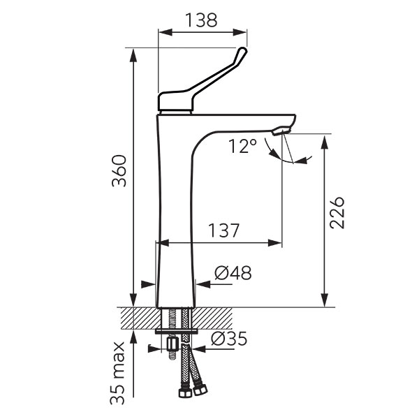 Algeo Medico - standing counter washbasin mixer