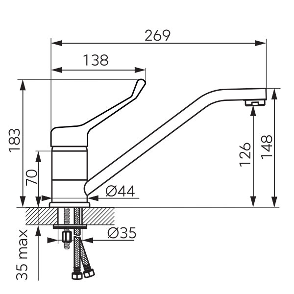 Algeo Medico - standing sink mixer