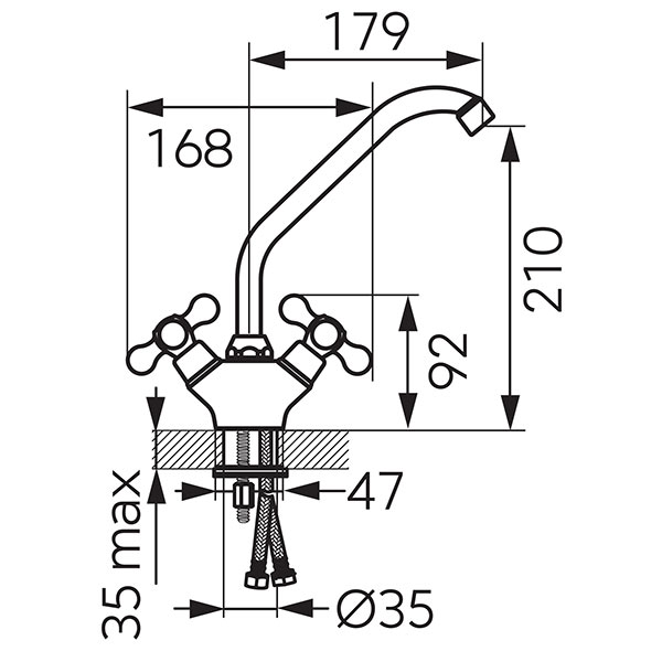 Antica - Standing sink mixer, old bronze