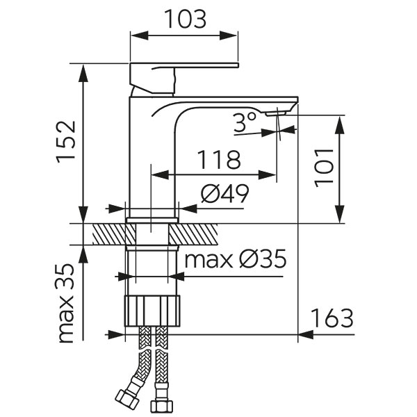Talassa - Standing washbasin mixer, chrome
