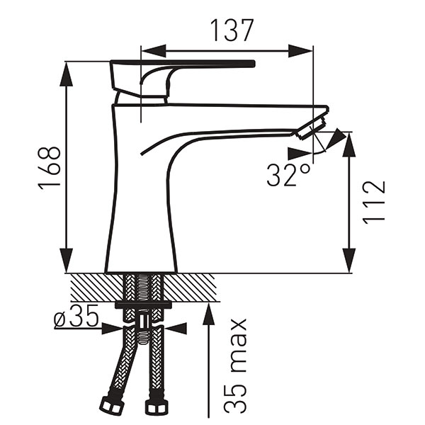 Algeo Square - standing washbasin mixer