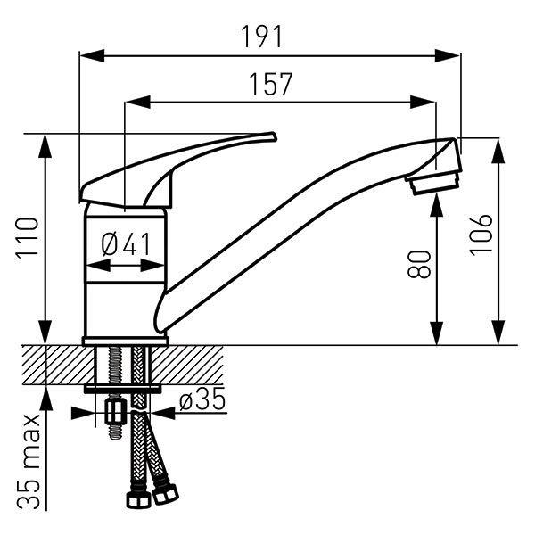 Basic - Standing washbasin mixer, chrome