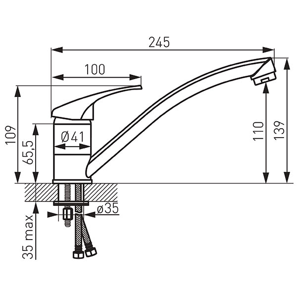 Basic - standing basin mixer with swivel spout