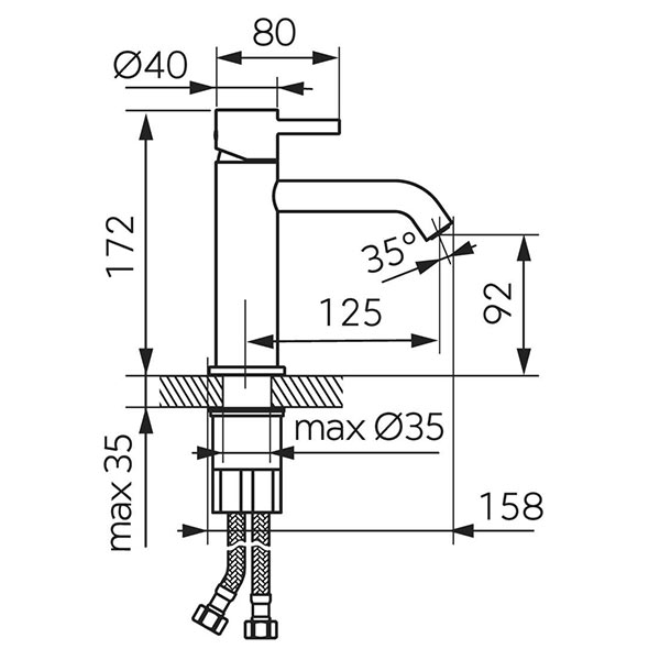Ciriculus - Standing low washbasin mixer, gun metal