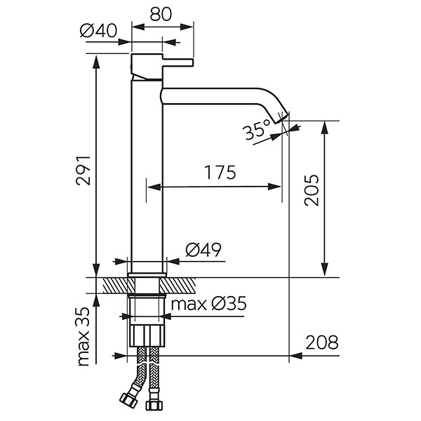 Ciriculus - Standing countertop washbasin mixer, brushed gold