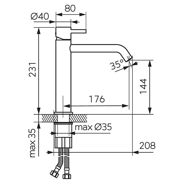Ciriculus - Standing middle washbasin mixer, chrome