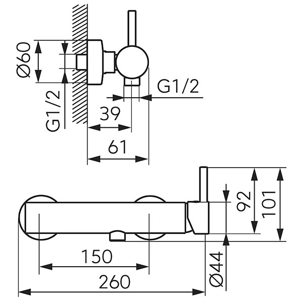 Ciriculus - Shower mixer with shower set, brushed gold