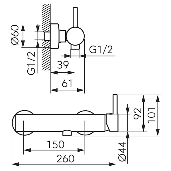 Ciriculus - Shower mixer with shower set, gun metal