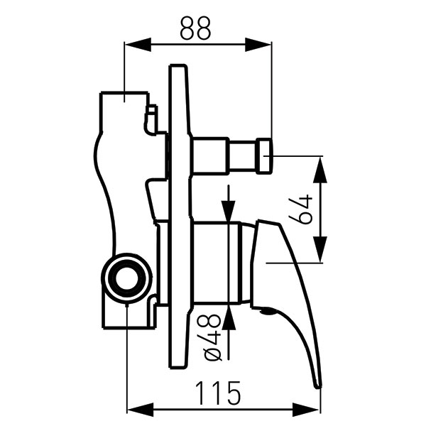 Combo - Baterie incastrata cada-dus, crom