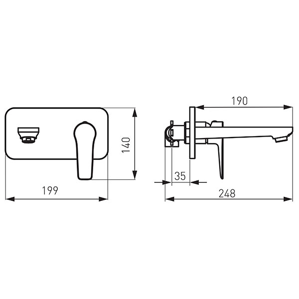 Adore White/Chrome - built-in washbasin mixer