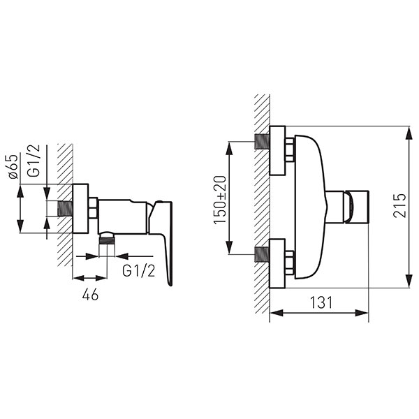 Adore White/Chrome - Wall-mounted shower mixer, white-chrome