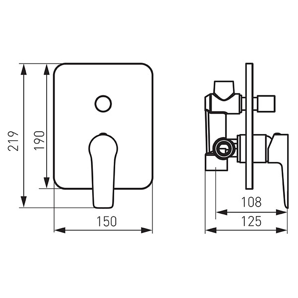 Adore White/Chrome - built-in shower mixer