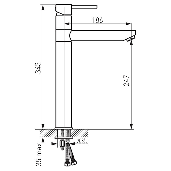 Fiesta - Standing counter washbasin mixer, chrome