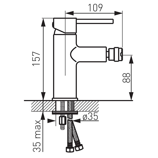 Fiesta - Bidet standing mixer, chrome