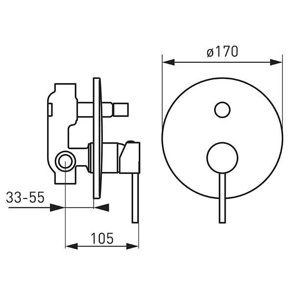 Fiesta - Build-in shower mixer, chrome