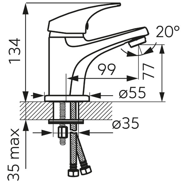 Ferro One - standing washbasin mixer, chrome