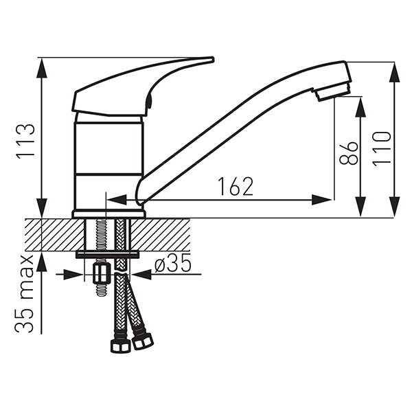 Ferro One - standing washbasin mixer with swivel spout