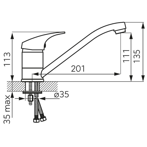 Ferro One - standing sink mixer, chrome