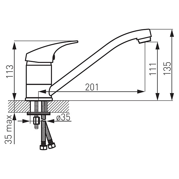 Ferro One - Standing sink mixer, chrome