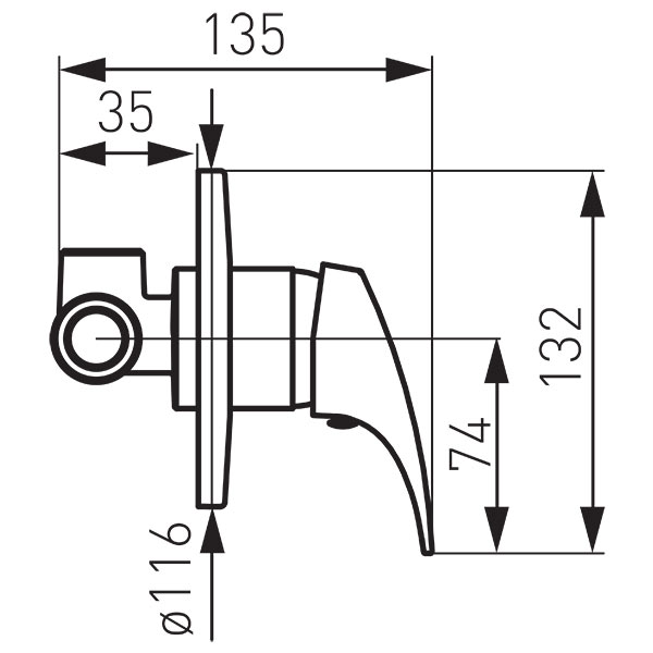 Ferro One - Build-in shower mixer, chrome