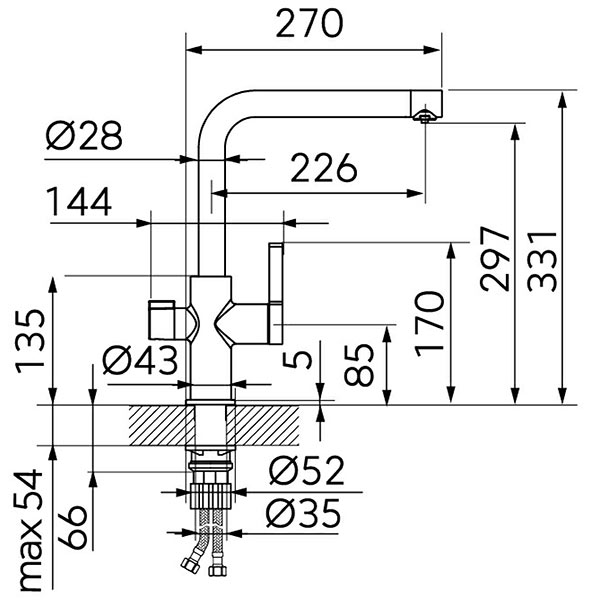 Filtrata - konyhai csaptelep szűrt vízhez, króm
