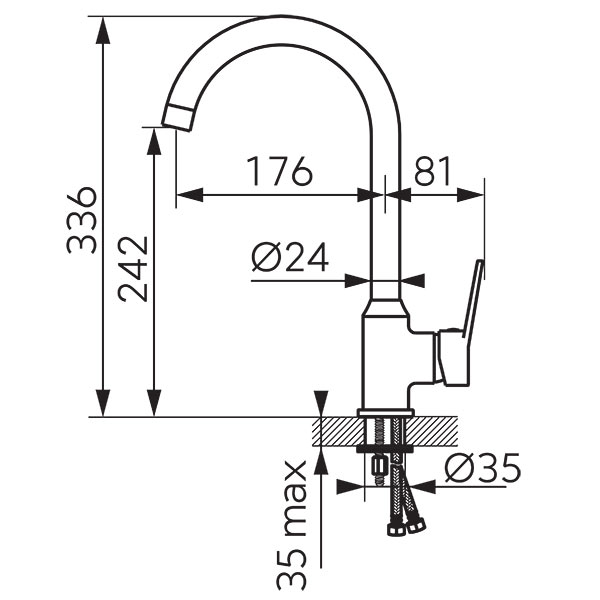 Isso - Standing sink mixer, chrome