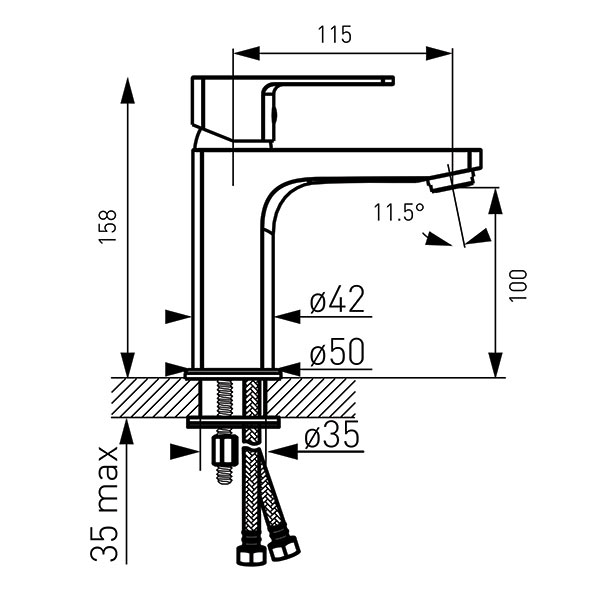 Alba VerdeLine - standing washbasin mixer