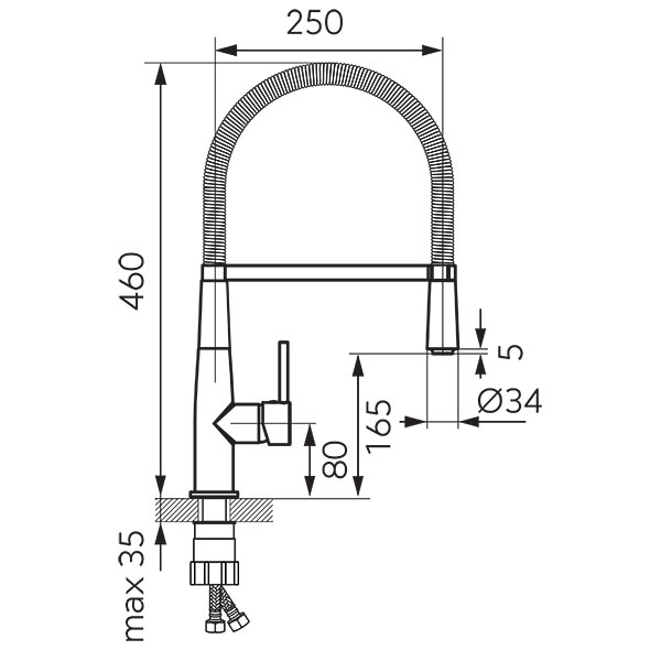 Sonata - Standing sink mixer with pull-out spray