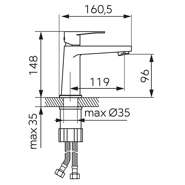 Nostris - Washbasin standing mixer, chrome