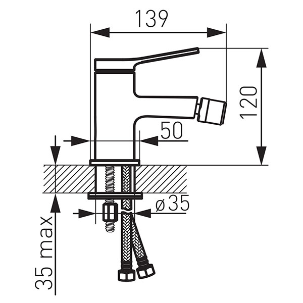 Stratos - Bidet standing mixer, chrome