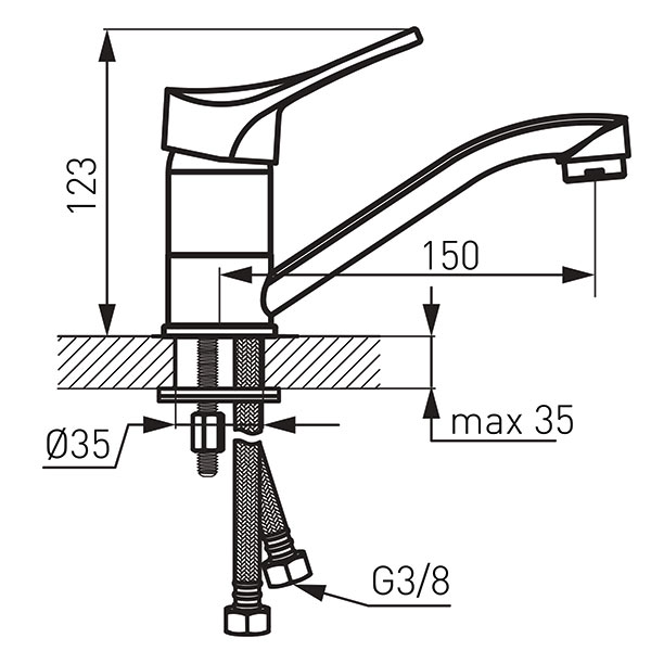 Stillo - Standing washbasin mixer with swivel spout, chrome