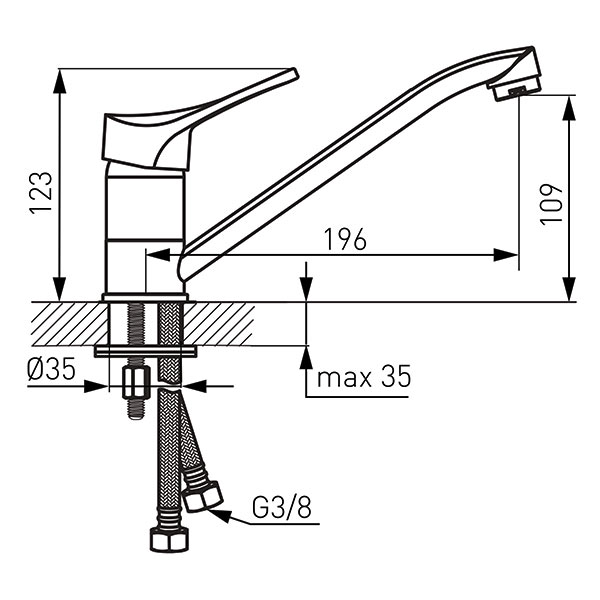 Stillo - Standing sink mixer with swivel spout, chrome
