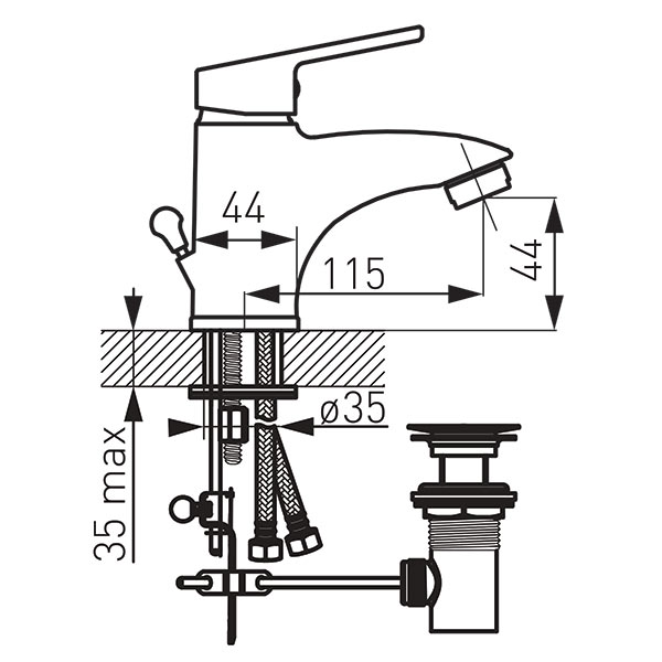 Smile - Standing washbasin mixer, chrome