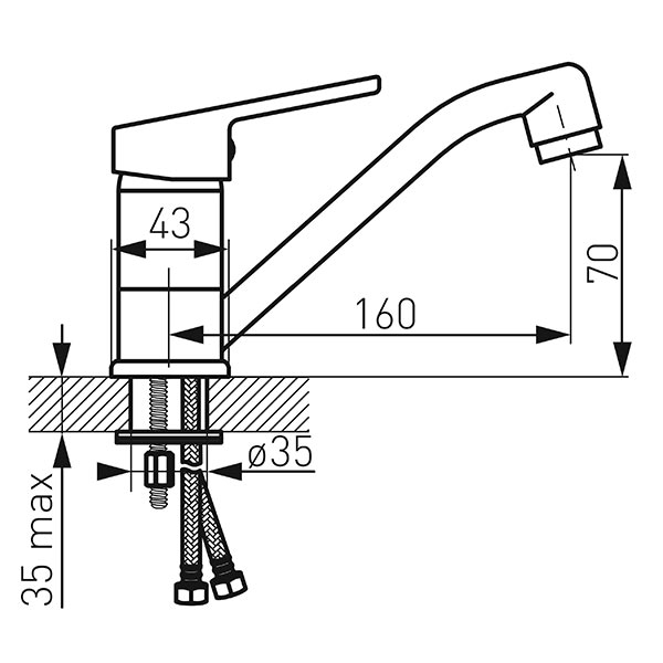 Smile - Standing basin mixer with swivel spout