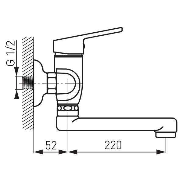 Smile - Wall-mounted sink mixer