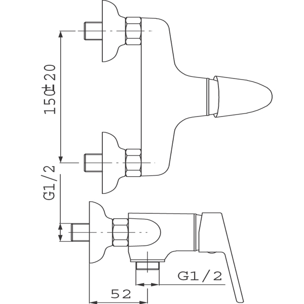 Smile - Wall-mounted shower mixer