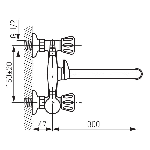 Standard - Wall-mounted bath mixer, chrome