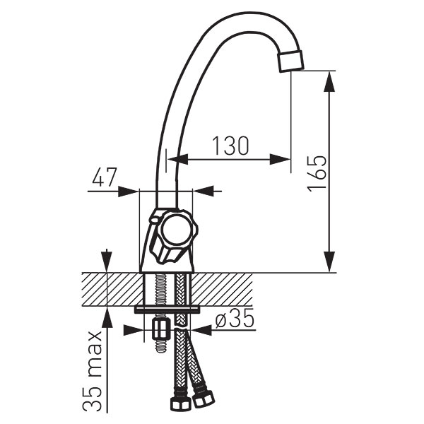 Standard - Standing washbasin mixer, chrome