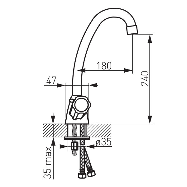 Standard - Standing sink mixer, chrome