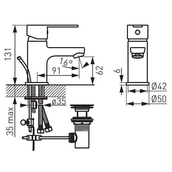 Savio - Standing washbasin mixer, chrome