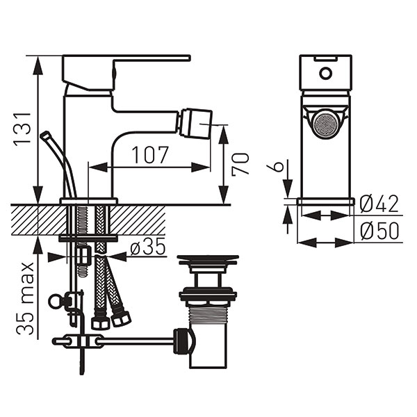 Savio - Bidet standing mixer, chrome