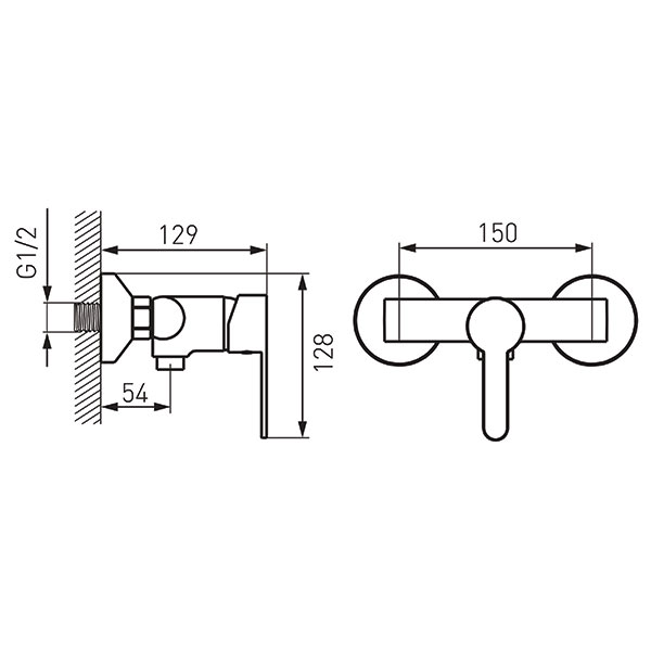 Savio - Wall-mounted shower mixer, chrome